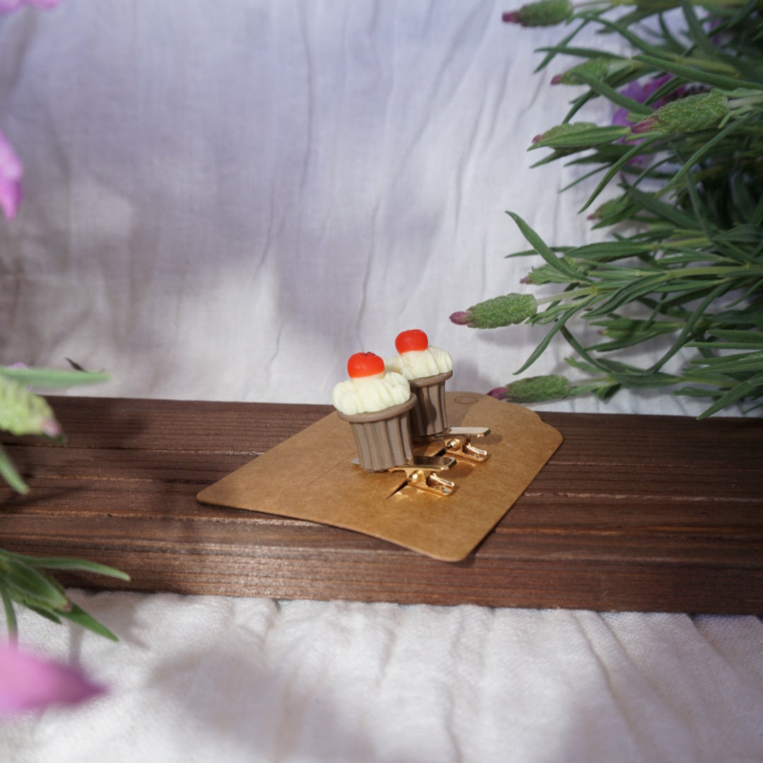Cupcake Hair Clips