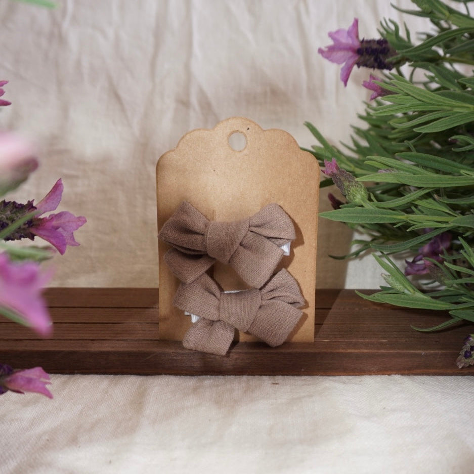 Soft Bow Hair Clip – Earthy Neutrals