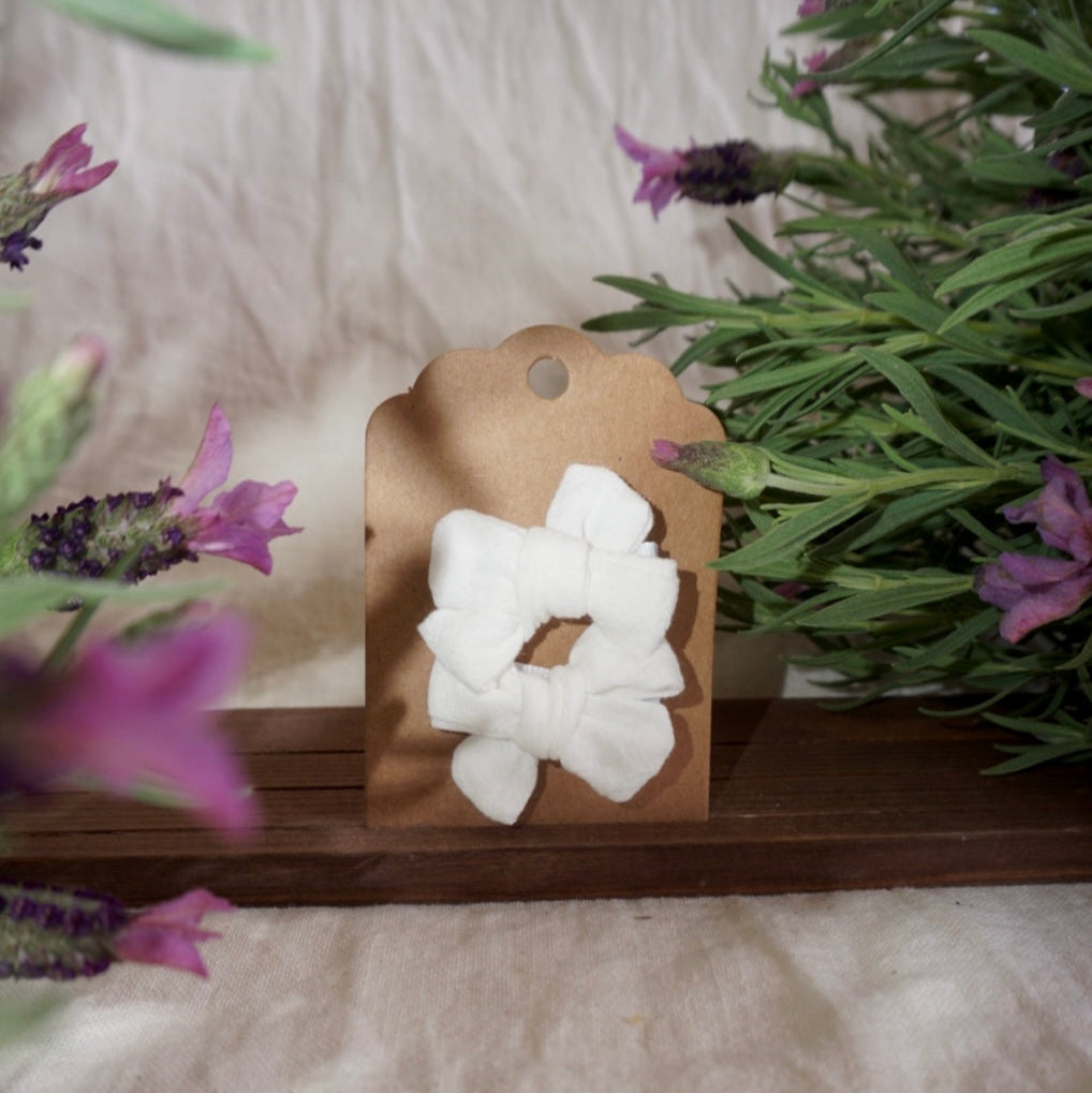 Soft Bow Hair Clip – Earthy Neutrals