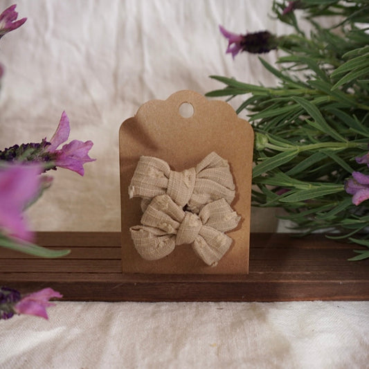 Soft Bow Hair Clip – Earthy Neutrals