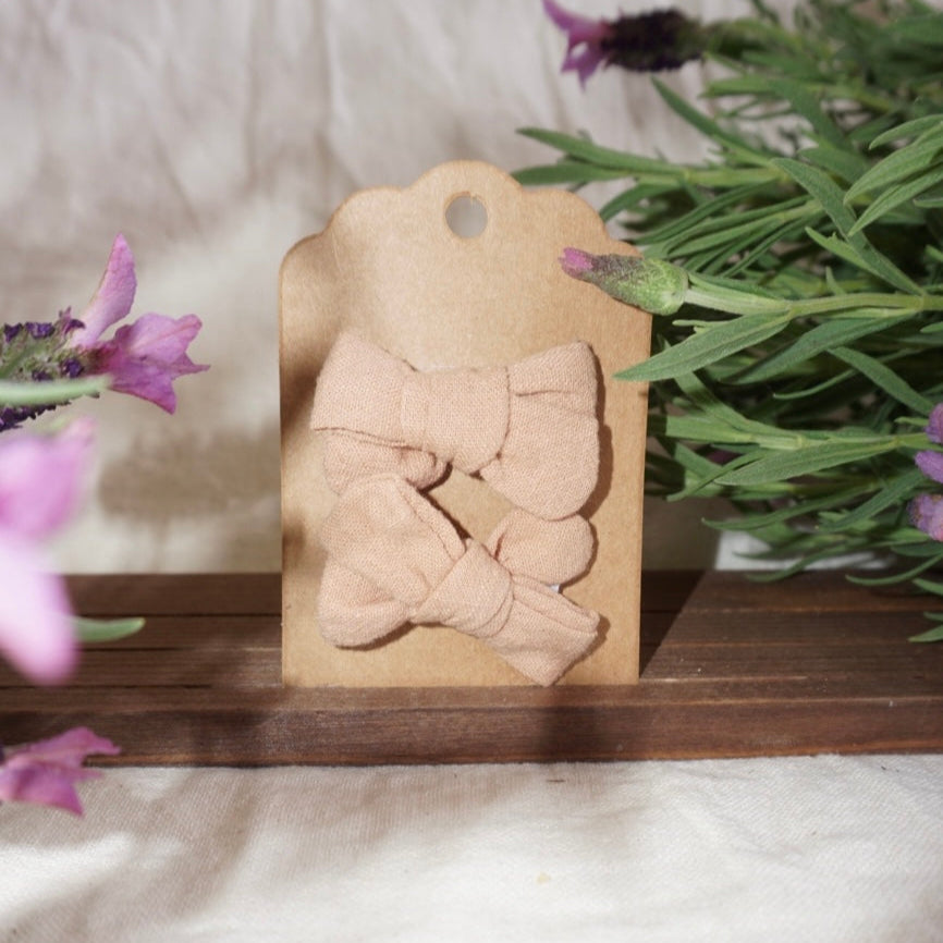 Soft Bow Hair Clip – Earthy Neutrals