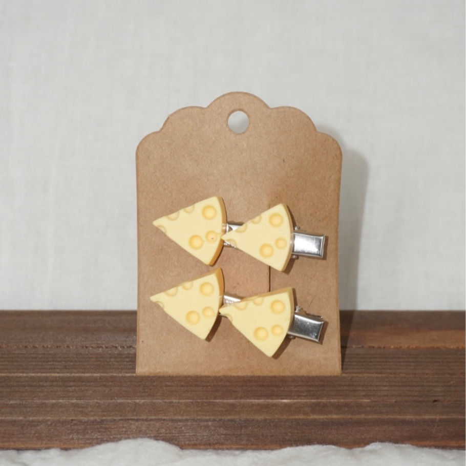 Cheese Slice Hair Clips