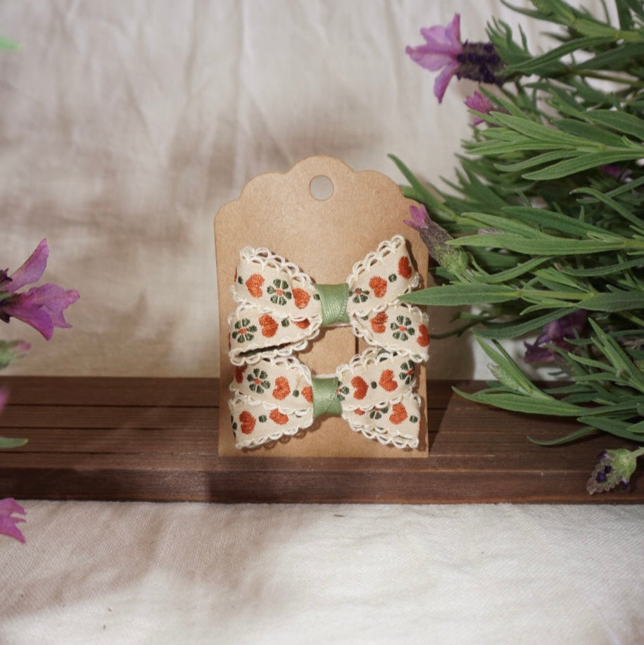 Vintage Floral Hair Bows