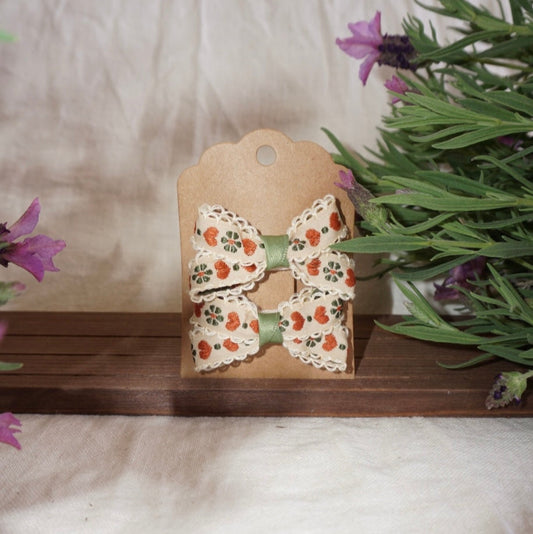 Vintage Floral Hair Bows