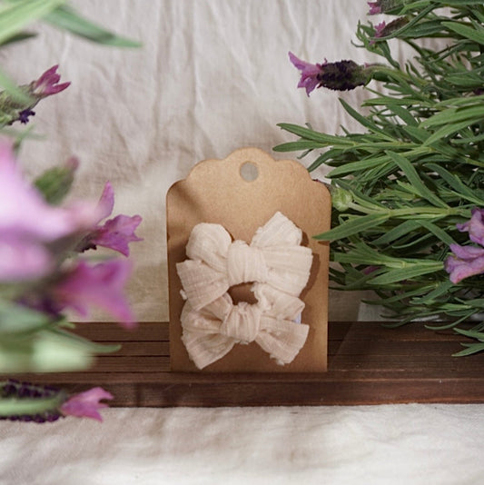 Soft Bow Hair Clip – Earthy Neutrals